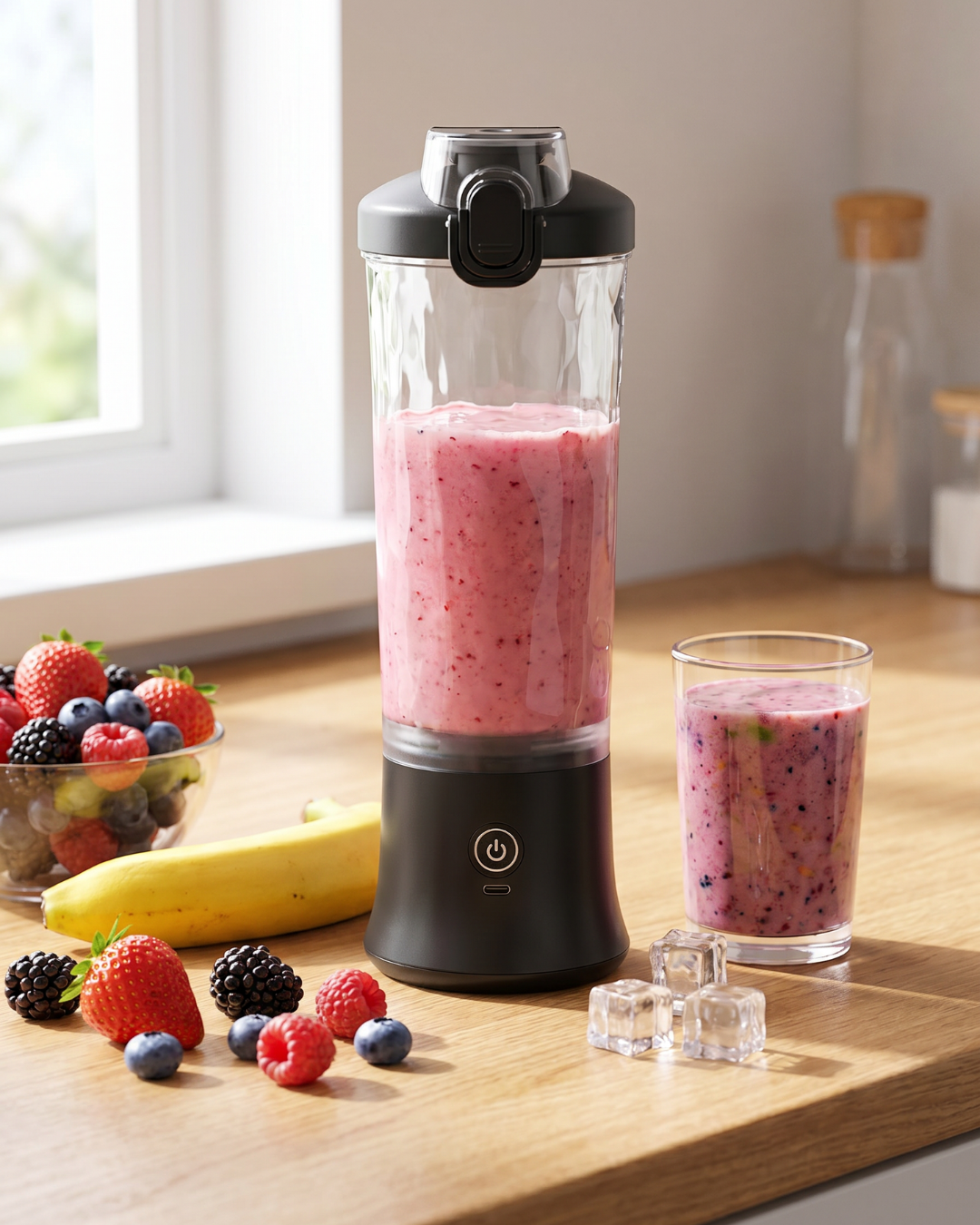 Portable Smoothie Blender Bottle