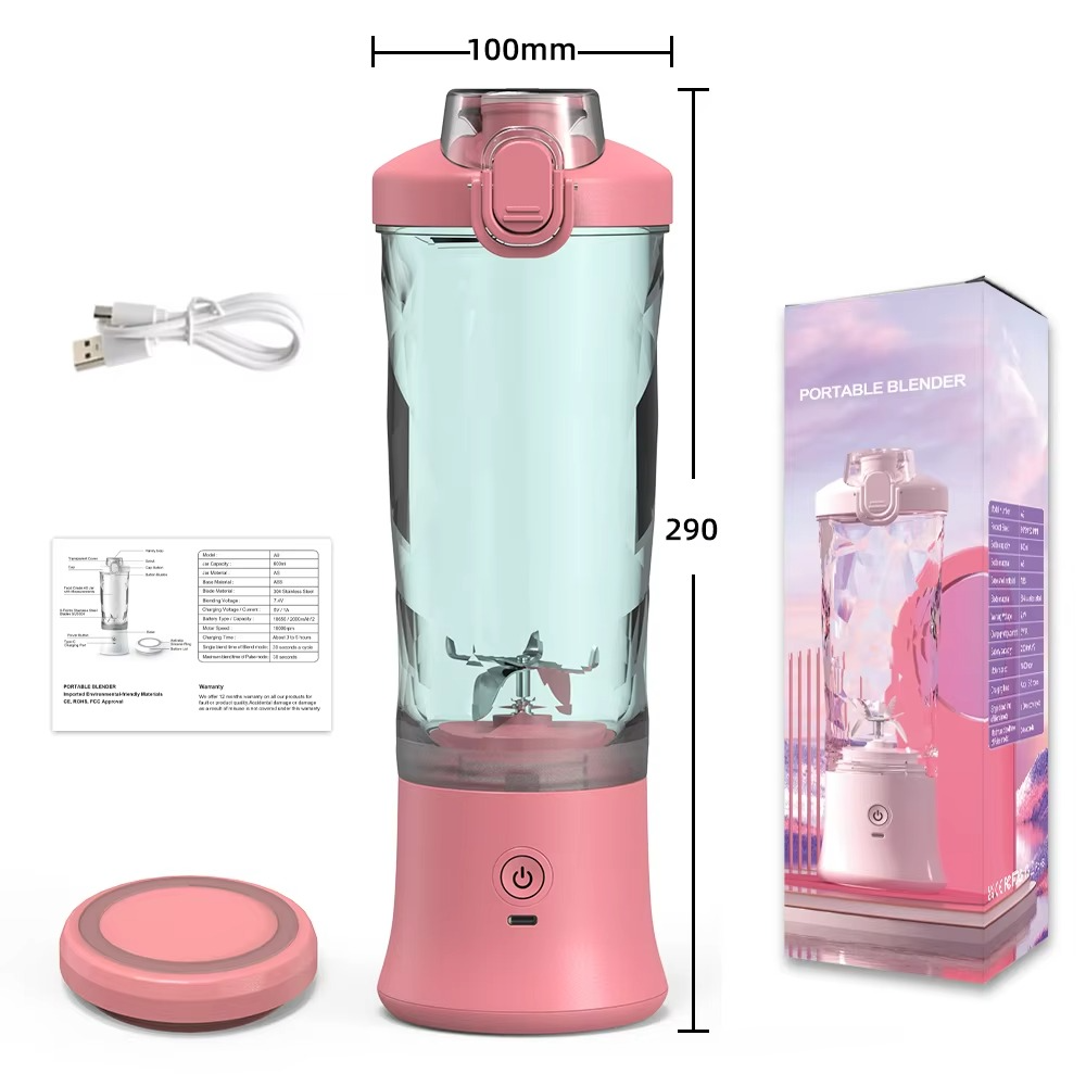Portable Smoothie Blender Bottle