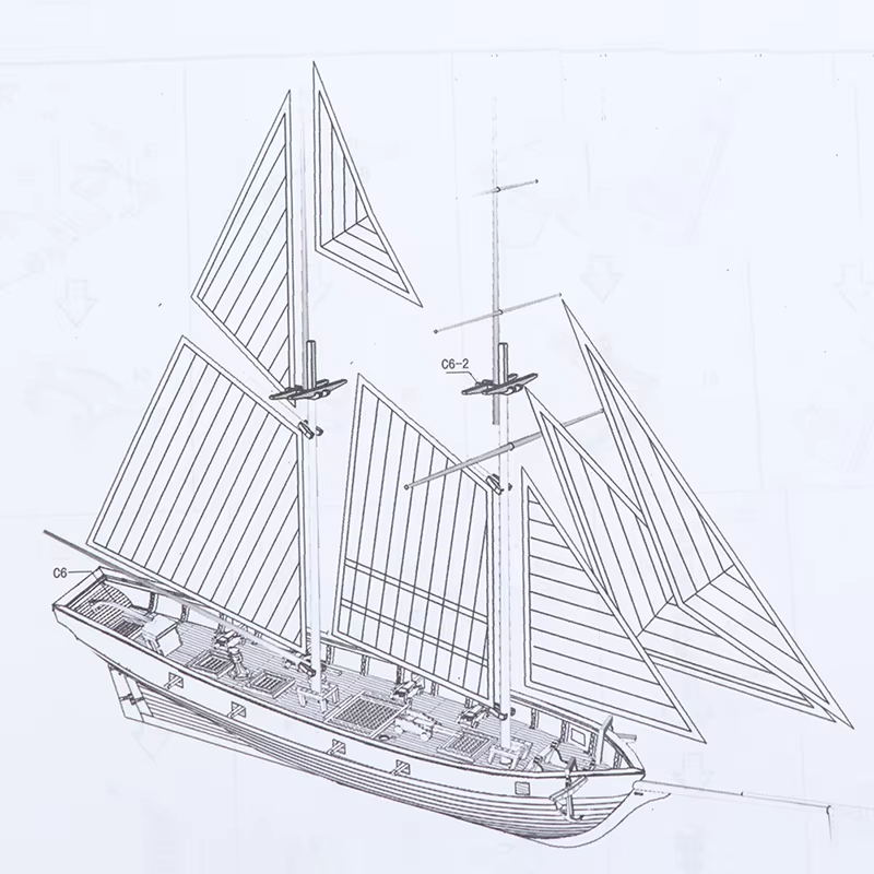 Handmade Wooden Sailboat Kit